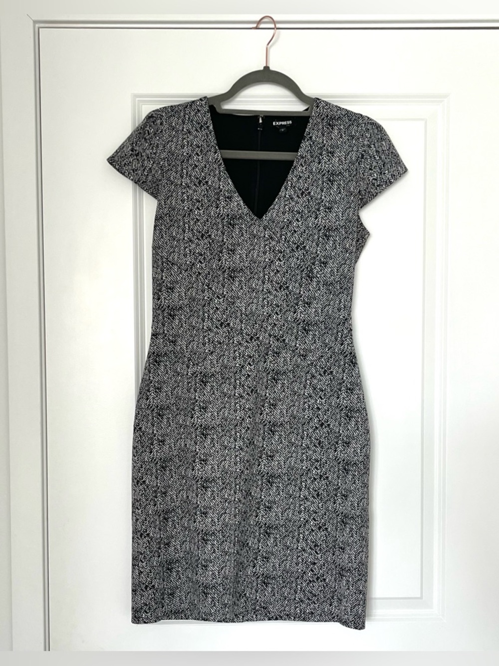 Express Black and White V-Neck Dress